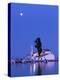 Night Scene of Vlacherna Monastery with Moon, Kanoni, Corfu, Greece-Ivan Vdovin-Premier Image Canvas