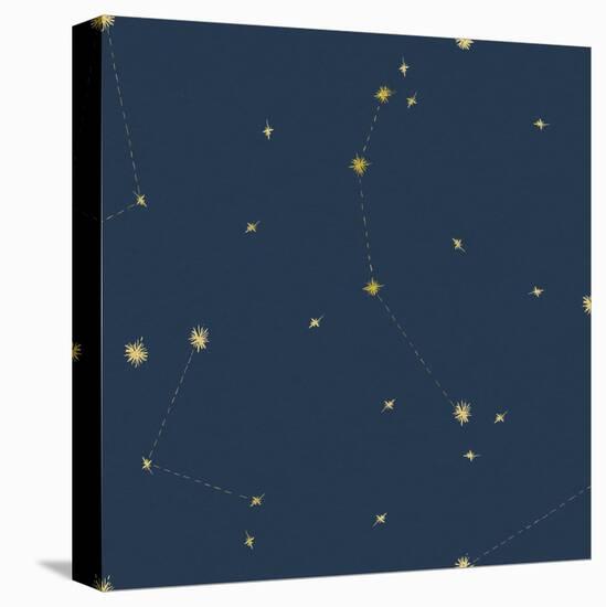 Night Sky Navy and Gold Pattern 05A-Sara Zieve Miller-Stretched Canvas