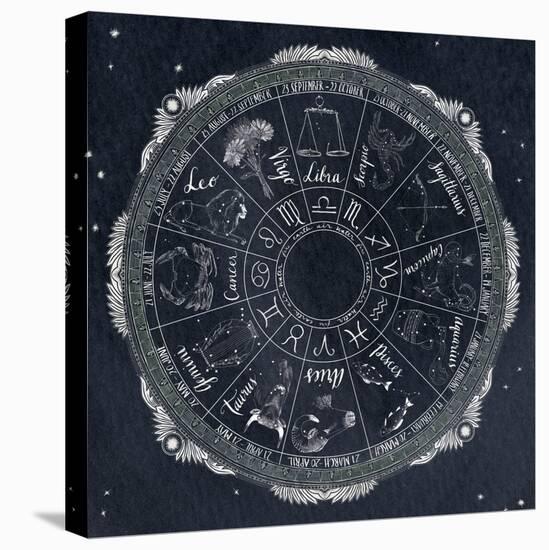 Night Sky Zodiac-Sara Zieve Miller-Stretched Canvas