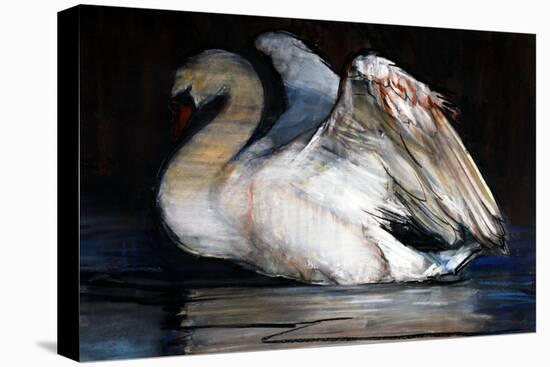 Night Swan, 2022, (pastel on paper)-Mark Adlington-Premier Image Canvas