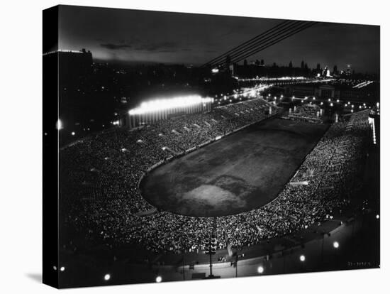 Night Time Crowd Filling Soldier's Field-null-Premier Image Canvas