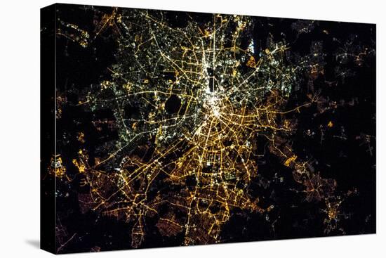 Night time satellite image of Berlin, Germany-null-Premier Image Canvas