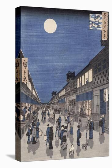 Night Time View of Saruwaka Street, from Meisho Edo Hyakkei-Ando Hiroshige-Premier Image Canvas