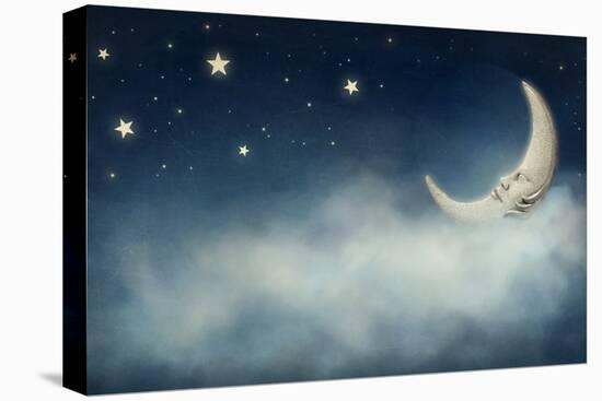 Night Time with Stars and Moon-egal-Premier Image Canvas