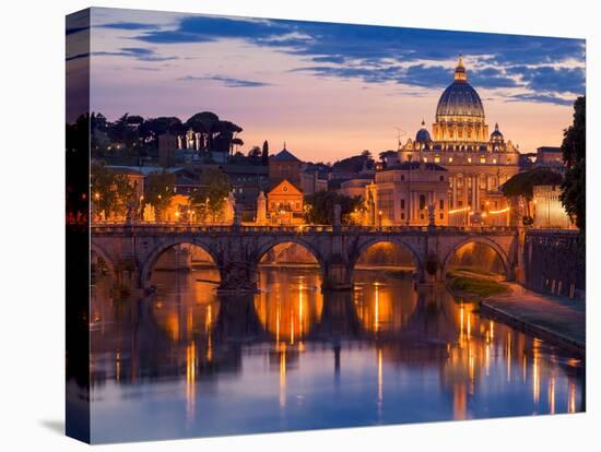 Night view at St. Peter's cathedral, Rome-null-Stretched Canvas