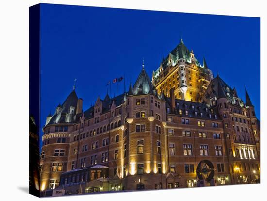 Night View of Chateau Frontenac Hotel, Quebec City, Canada-Keren Su-Premier Image Canvas