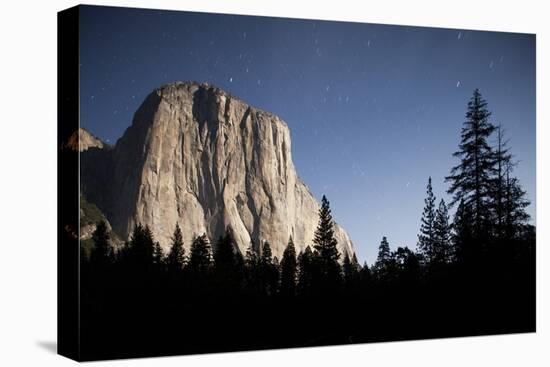 Night View of El Capitan, Illuminated by a Full Moon-null-Premier Image Canvas