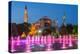 Night View of Fountain Light Show with Hagia Sophia Behind, Sultanahmet, Istanbul, Turkey-Stefano Politi Markovina-Premier Image Canvas