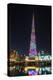 Night view of LED light show on Burj Khalifa, Dubai, United Arab Emirates-Stefano Politi Markovina-Premier Image Canvas