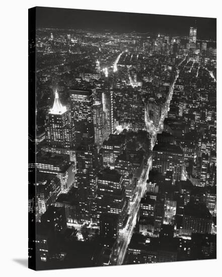 Night View of Lower Manhattan-Christopher Bliss-Stretched Canvas