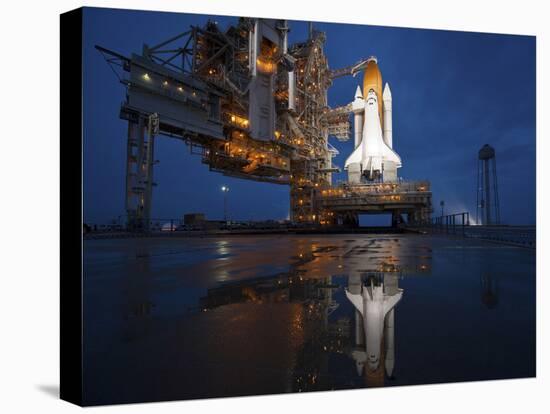 Night View of Space Shuttle Atlantis on the Launch Pad at Kennedy Space Center, Florida-Stocktrek Images-Premier Image Canvas