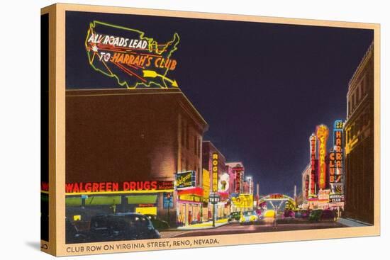 Night, Virginia Street, Reno, Nevada-null-Stretched Canvas