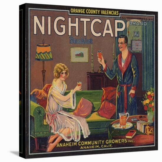 Nightcap Brand - Anaheim, California - Citrus Crate Label-Lantern Press-Stretched Canvas