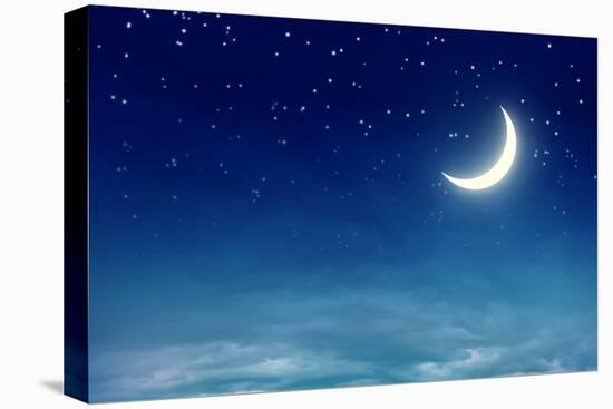 Nightly Sky with Moon and Stars-egal-Premier Image Canvas