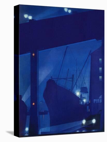 "Nighttime in Port," January 13, 1940-Ski Weld-Premier Image Canvas