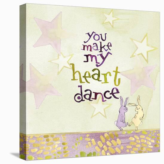 Nighty Night Bunny - You Make My Heart Dance-Robbin Rawlings-Stretched Canvas