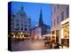 Nikolaj Church and Restaurants at Dusk, Armagertorv, Copenhagen, Denmark, Scandinavia, Europe-Frank Fell-Premier Image Canvas