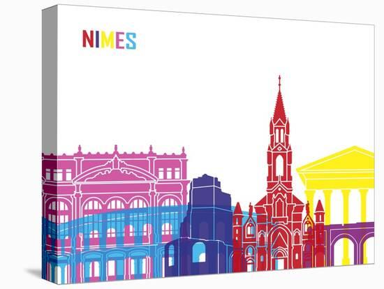 Nimes Skyline Pop-paulrommer-Stretched Canvas