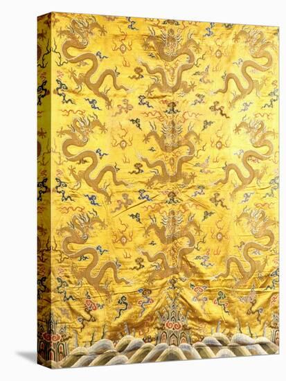 Nine Dragons Chasing Flaming Pearls, Chinese, C 19th Century-null-Premier Image Canvas