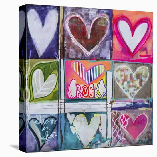 Nine Hearts Nice Lives-Zwart-Premier Image Canvas