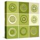 Nine Patch Green Tree Circles I-Ricki Mountain-Stretched Canvas