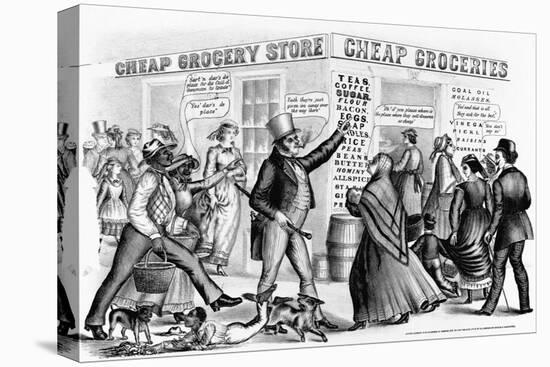 Nineteenth Century Lithograph of "Cheap Groceries"-null-Premier Image Canvas