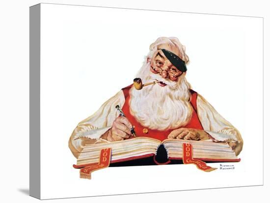 No Christmas Problem Now (or Santa with a Parker Pen)-Norman Rockwell-Premier Image Canvas