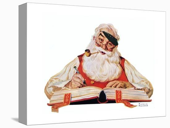 No Christmas Problem Now (or Santa with a Parker Pen)-Norman Rockwell-Premier Image Canvas