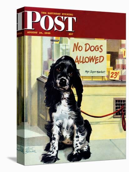 "No Dogs Allowed," Saturday Evening Post Cover, August 24, 1946-Albert Staehle-Premier Image Canvas