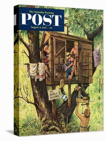 "No Girls Allowed" Saturday Evening Post Cover, August 9, 1952-Stevan Dohanos-Premier Image Canvas