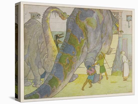 Noah Finds That the Dinosaurs are Too Large to be Saved in His Ark-E. Boyd Smith-Stretched Canvas
