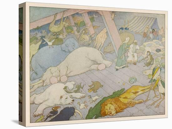 Noah's Ark, Some of the Animals Suffer from Sea-Sickness-E. Boyd Smith-Stretched Canvas