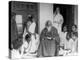 Nobel Prize Winning Indian Poet Rabindranath Tagore Reading to Others-null-Premier Image Canvas