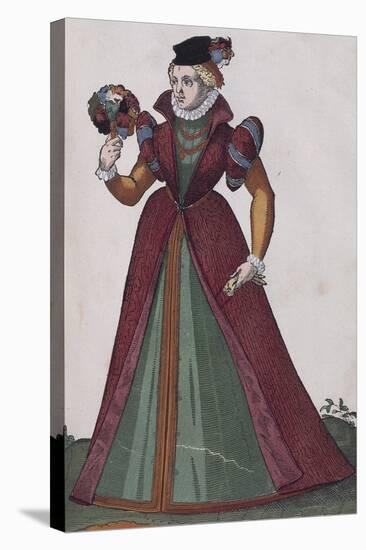 Noblewoman from Ferrara, from Habitus Praecipuorum Popularum, 1577, by Jost Amman (1539 - 1591)-null-Premier Image Canvas