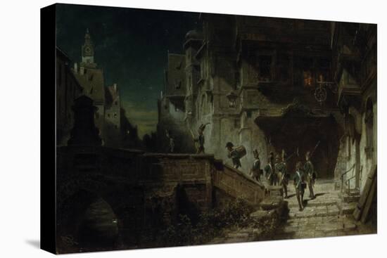 Nocturnal Round. before 1879-Carl Spitzweg-Premier Image Canvas