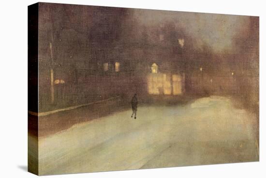 Nocturne In Gray and Gold, Snow In Chelsea-James Abbott McNeill Whistler-Stretched Canvas