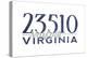 Norfolk, Virginia - 23510 Zip Code (Blue)-Lantern Press-Stretched Canvas