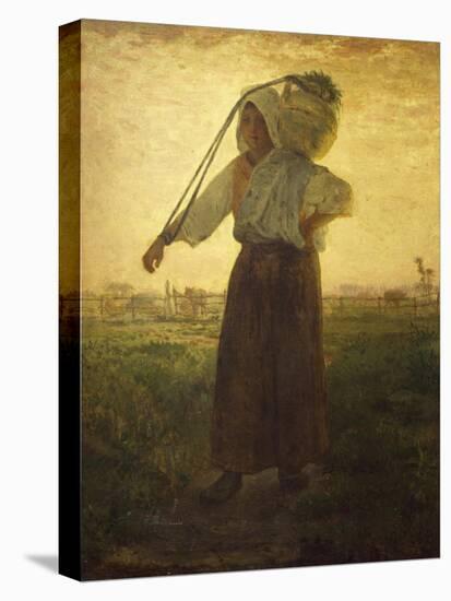 Norman Milkmaid in Greville, 1874-Jean-François Millet-Premier Image Canvas