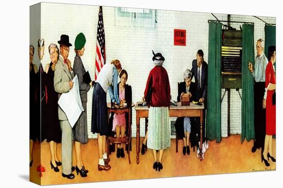 "Norman Rockwell Paints America at the Polls", November 4,1944-Norman Rockwell-Premier Image Canvas