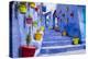 North Africa, Morocco, Traiditoional blue streets of Chefchaouen.-Emily Wilson-Premier Image Canvas