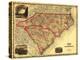 North and South Carolina - Panoramic Map-Lantern Press-Stretched Canvas