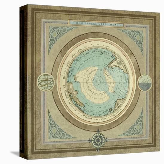 North and South Map II-Elizabeth Medley-Stretched Canvas