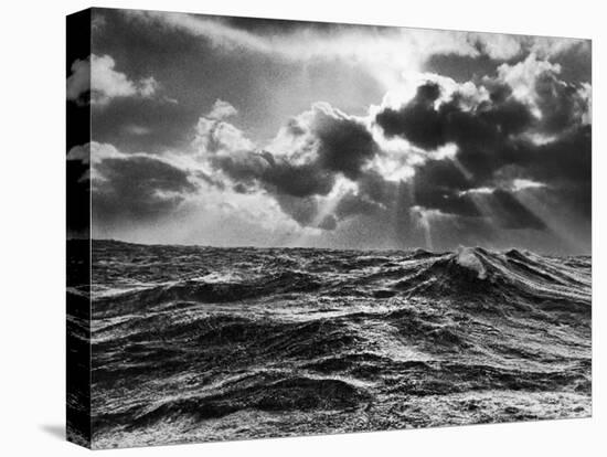 North Atlantic Wave Whipped High in a Midwinter Squall-William Vandivert-Premier Image Canvas