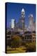 North Carolina, Charlotte, Elevated View of the City Skyline at Dawn-Walter Bibikow-Premier Image Canvas