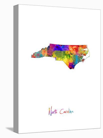 North Carolina Map-Michael Tompsett-Stretched Canvas