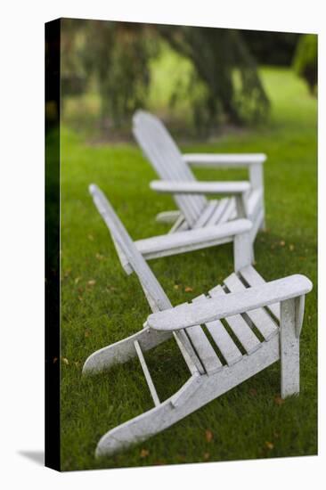 North Carolina, Outer Banks Seashore, Corolla, Adirondack Lawn Chairs-Walter Bibikow-Premier Image Canvas