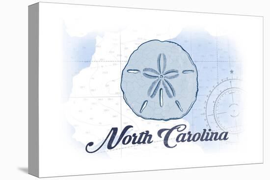 North Carolina - Sand Dollar - Blue - Coastal Icon-Lantern Press-Stretched Canvas