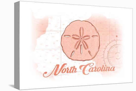 North Carolina - Sand Dollar - Coral - Coastal Icon-Lantern Press-Stretched Canvas