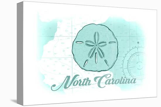 North Carolina - Sand Dollar - Teal - Coastal Icon-Lantern Press-Stretched Canvas