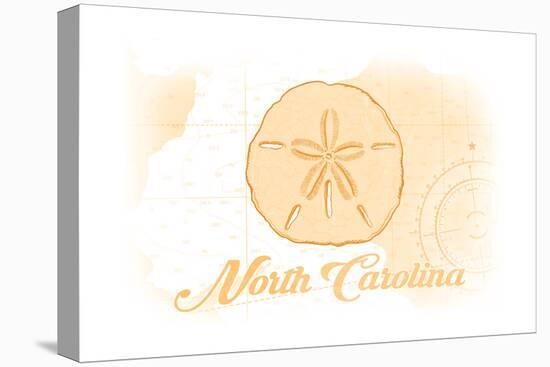 North Carolina - Sand Dollar - Yellow - Coastal Icon-Lantern Press-Stretched Canvas